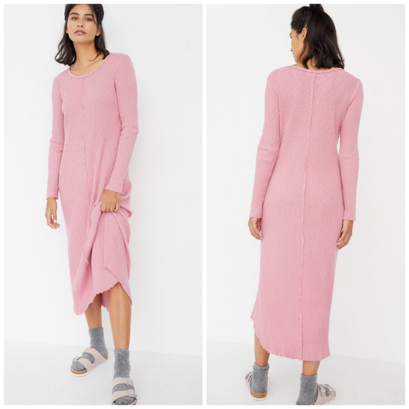 🌸🎀Anthro Pink Midi Dress - Picture 1 of 3